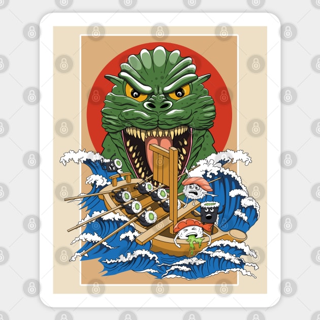 Sushi Lover Dragon Sticker by TMBTM